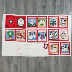 Vtg 1990 Ellen Blonder Fabric Traditions 12 Days Of Christmas Sew A Book Cloth